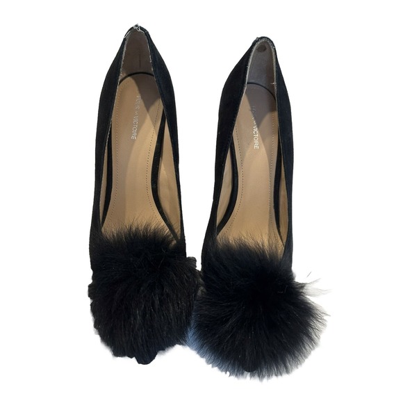 Pour La Victoire Women's Shoes Camilla Pumps Black Heels Suede Size 9.5 M - Picture 2 of 16